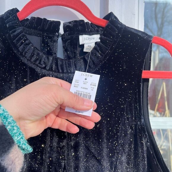 J Crew Velvet Shimmer Tiered Midi Dress NWT - Picture 7 of 10